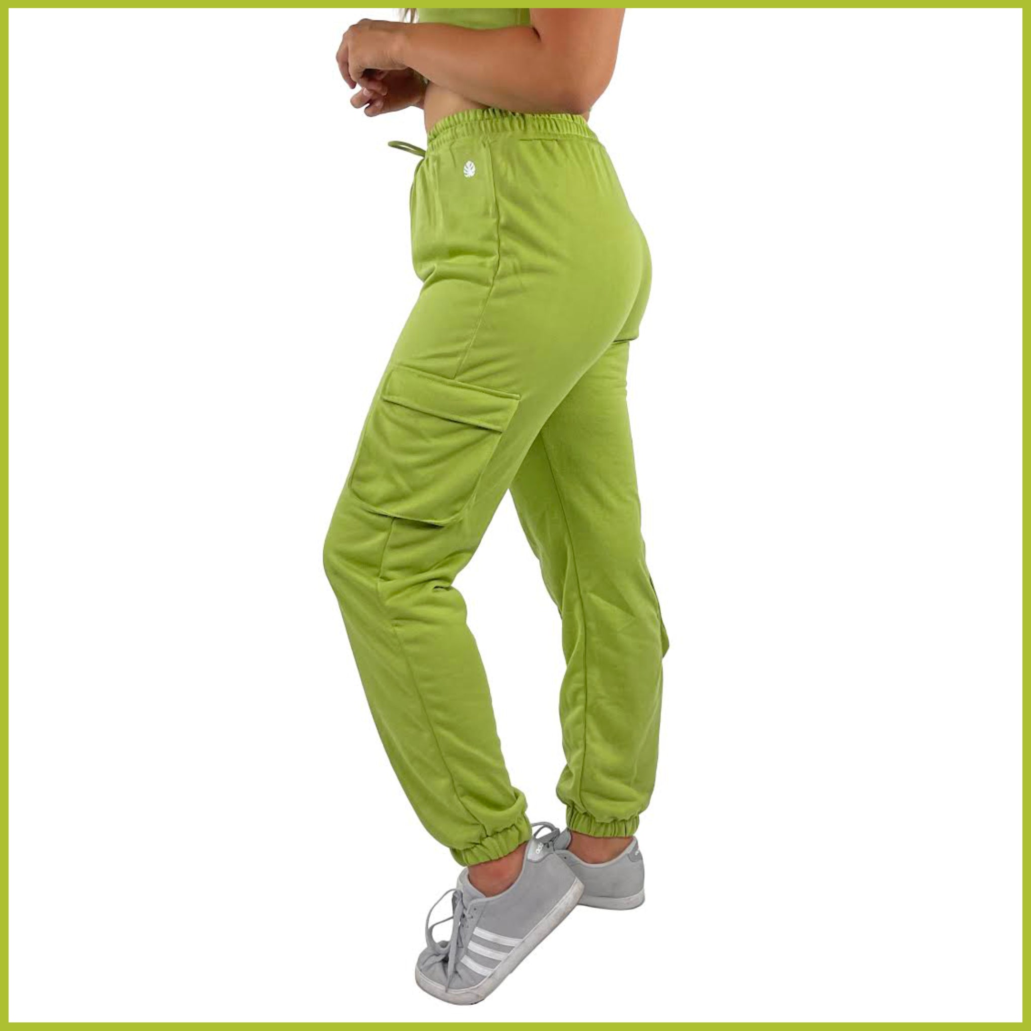 Women's Green Crop Sweatpant